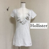画像1: Hollister (ホリスター)  レディース Tシャツ Vネック 半袖 フリル M