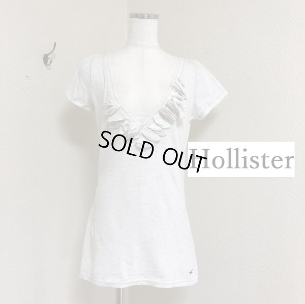 画像1: Hollister (ホリスター)  レディース Tシャツ Vネック 半袖 フリル M (1)