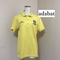 画像1: adabat（アダバット）レディース ゴルフシャツ 半袖 イエロー 44号 大きいサイズ