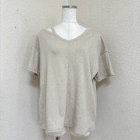 画像2: タグ付き　Azul by moussy　レディース　カットソー　半袖　ベージュ　2WAY　レイヤード