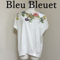 画像1: Bleu Bleuet　ブルーブルーエ　半袖　カットソー　前上がり　ホワイト　フルーツ柄