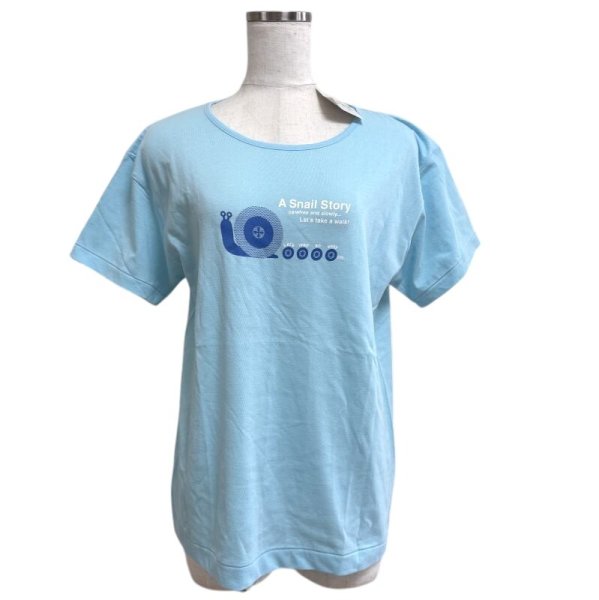 画像1: VISBY　レディース　Tシャツ　半袖カットソー　かたつむり　ライトブルー　M (1)