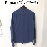 画像1: Primark(プライマーク) レギュラーカラー メンズ 長袖シャツ ピンドット ブルー