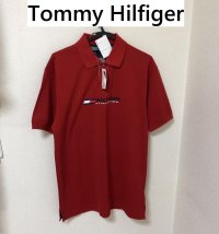画像1: 【Tommy Hilfiger】トミー ヒルフィガー メンズ ポロシャツ 半袖 usa L  レッド