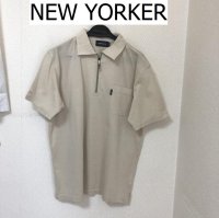 画像1: NEW YORKER ニューヨーカー メンズ ハーフジップ ポロシャツ ベージュ M