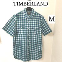 画像1: TIMBERLAND ティンバーランド メンズ レギュラーカラー シャツ 半袖 チェック グリーン M