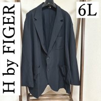 画像1: H by FIGER（エイチバイフィガー）メンズ　ビジネスジャケット　シングル　テーラードジャケット　6L　濃紺　無地　夏