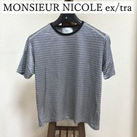 画像1: ムッシュニコルエクストラ　MONSIEUR NICOLE ex/tra　メンズ　半袖Tシャツ　ジオメトリック柄ジャカードＴシャツ　グレー　46