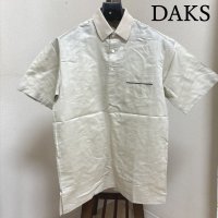 画像1: DAKS　メンズ　ゴルフシャツ　半袖シャツ　無地　ベージュ　シルケットシャツ　速乾　M