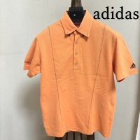 画像1: アディダス　adidas 　メンズ　鹿の子　ポロシャツ　半袖　ゴルフシャツ　オレンジ　S