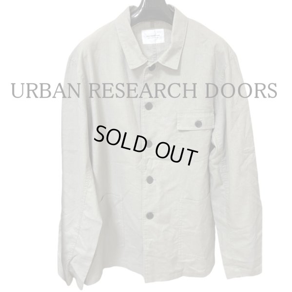 画像1: URBAN RESEARCH DOORS（アーバンリサーチドアーズ） 高機能リネンカバーオールジャケット メンズ アウター　モスグリーン　40 (1)
