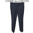 画像1: COMME des GARCONS HOMME（コムデギャルソン）メンズ　スラックスパンツ　ウール　S　秋　冬　ネイビー　無地 (1)