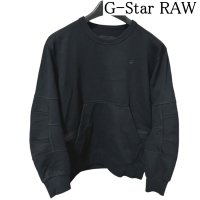 画像1: G-Star RAW　メンズ　裏起毛トレーナー　黒　S　カンガルーポケット