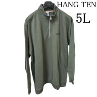 画像1: HANG TEN　メンズ　大きいサイズ　裏起毛　ハーフジップ　長袖トレーナー　5L　カーキ