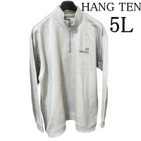 画像1: HANG TEN　メンズ　大きいサイズ　裏起毛　ハーフジップ　長袖トレーナー　5L　ベージュ