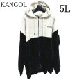 画像1: KANGOL 大きいサイズ メンズ ジャケット  フリースジャケット フード付き 白 黒 5L (1)