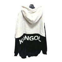 画像2: KANGOL 大きいサイズ メンズ ジャケット  フリースジャケット フード付き 白 黒 5L