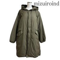 画像1: mizuiroind ミズイロインド　メンズ　ダウンコート　フード付き　カーキ