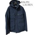 画像1: ラルフローレン　RALPH LAUREN メンズ　ミリタリー　ツイル　ダウンジャケット　ネイビー　S (1)