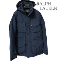 画像1: ラルフローレン　RALPH LAUREN メンズ　ミリタリー　ツイル　ダウンジャケット　ネイビー　S