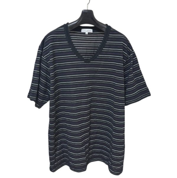 画像1: VILAND　メンズ　Tシャツ　半袖　鹿の子　Vネック　パープル　ボーダー　4L　大きいサイズ (1)