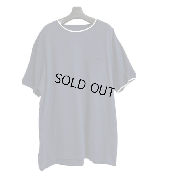 画像1: BACK POINT　メンズ　Tシャツ　半袖　鹿の子　ネイビー　ホワイトトリミング　5L　大きいサイズ (1)