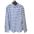 画像1: トミーヒルフィガー　メンズ　カジュアルシャツ　長袖　ボタンダウンシャツ　チェックシャツ　ブルー　ホワイト　XL (1)