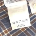 画像7: ランズエンド　メンズ　リネンシャツ　ボタンダウンシャツ　長袖　ロールアップ　チェックシャツ　パープル　ブラウン　XL (7)