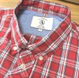 画像3: AIGLE　メンズ　ボタンダウンシャツ　カジュアルシャツ　長袖　レッド　タータンチェック　M　 (3)