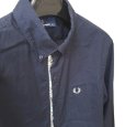 画像3: FRED PERRY　フレッドペリー　メンズ　ボタンダウンシャツ　長袖　カジュアルシャツ　ネイビー　無地　M　 (3)