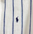 画像3: POLO RALPH LAUREN　ポロラルフローレン　メンズ　リネンシャツ　7分袖　カジュアルシャツ　ホワイト　ストライプ　ブルー　M　 (3)