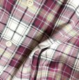 画像4: クロコダイル　メンズ　チェックシャツ　レギュラーカラーシャツ　長袖　パープル　M (4)
