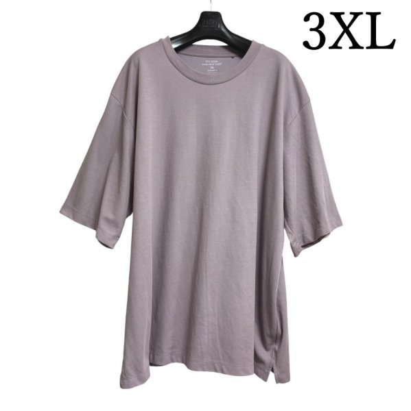 画像1: GU　メンズ　半袖Tシャツ　ドライポンチクルーネックT(5分袖)　3XL　パープル (1)