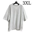 画像1: GU　メンズ　スウェT(5分袖)　半袖Tシャツ　霜降りグレー　3XL　 (1)