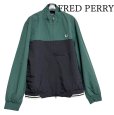 画像1: FRED PERRY　フレッドペリー　スタジアムジャンパー　撥水ブルゾン　グリーン　ブラック　 (1)