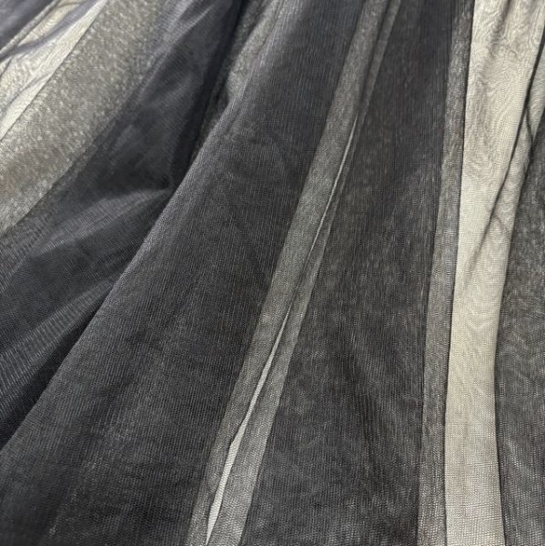 画像15: チャイナ服風　ハイネック　チュールレース　ロングドレス　ブラック　黒　M (15)