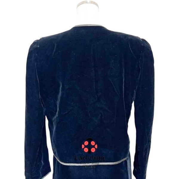 画像6: ビンテージ　ベルベット　レディーススーツ　マザーズスーツ　ノーカラージャケット　タイトスカート　7号 (6)
