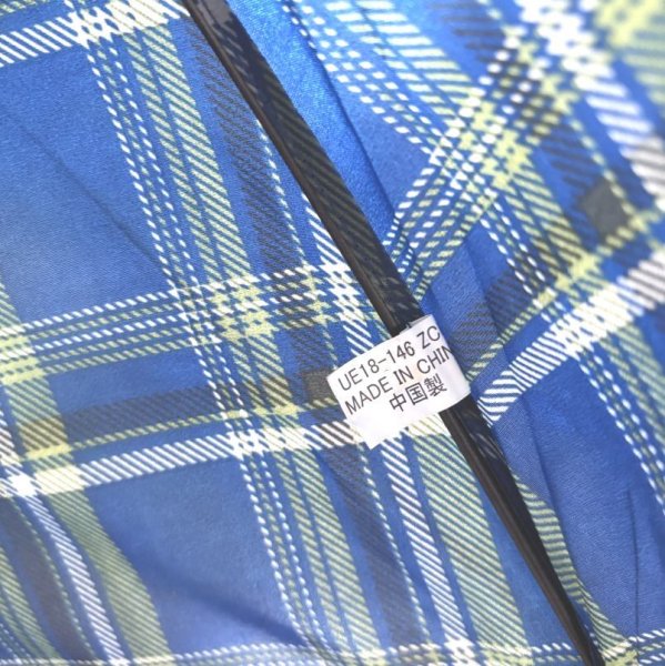 画像3: メンズ　ジャンプ傘　雨傘　65cm　タータンチェック　青　グリーン (3)