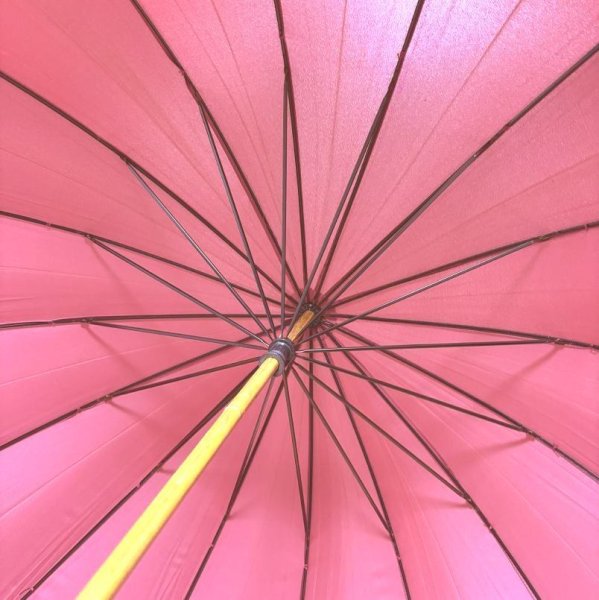 画像3: レディース　16本骨　赤い傘　雨傘　赤無地　ダークレッド　　65cm (3)