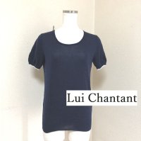 画像1: Lui Chantant（ルイシャンタン） ホワイトライン 半袖 サマーニット 紺 38号