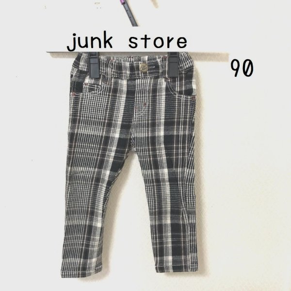 画像1: junk store チェックパンツ90 ブラウン (1)