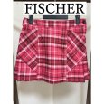 画像1: FISCHER　フィッシャー　ゴルフウェア　撥水　インナーパンツ付き　ゴルフスカート　ピンク　チェック　L　 (1)