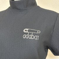 画像2: アダバット adabat　レディース 　ゴルフシャツ　ハイネック　Ｔシャツ 　半袖　黒　ブラック