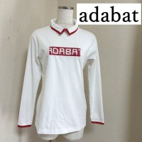 画像1: アダバット adabat　レディース 　ゴルフシャツ　襟付きシャツ 　長袖　ホワイト　M