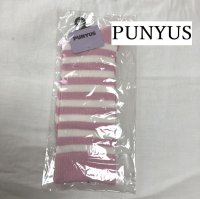 画像1: PUNYUS(プニュズ) 渡辺直美プロデュース プリントハイソックス ボーダー ピンク Ｆ