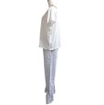 画像3: IDEAL　COLLECTION　レディース　パジャマ　半袖　ルームウェア　ロングパンツ　水色　白　半袖　夏　 (3)