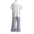 画像4: IDEAL　COLLECTION　レディース　パジャマ　半袖　ルームウェア　ロングパンツ　水色　白　半袖　夏　 (4)