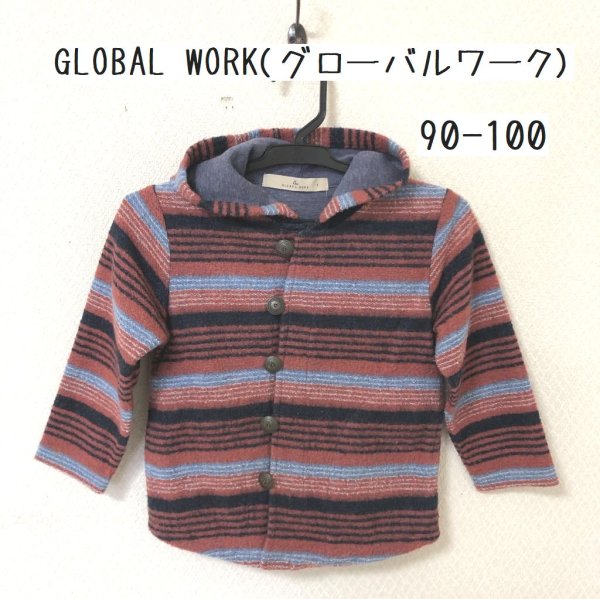 画像1: GLOBAL WORK(グローバルワーク) ベビー服 フード付き アウター 90-100 ネイティブ風 (1)
