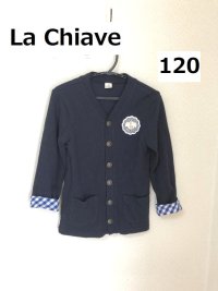 画像1: La Chiave (ラ キエーベ ) 子ども服 キッズフォーマル ニットカーディガン 120 ネイビー