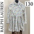 画像1: ラルフローレン　子供服　シャツワンピース　長袖　フラワープリント  130 (1)